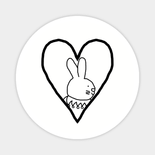 My Valentine Easter Bunny Rabbit Line Drawing Magnet